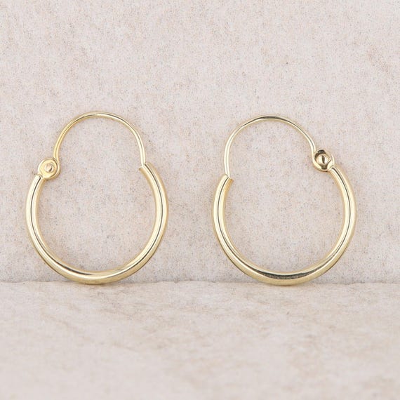 14k Yellow Gold Polished Hoop Earrings 0.90g