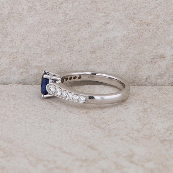 Spark 18k White Gold Sapphire and Diamond Ring - image 2