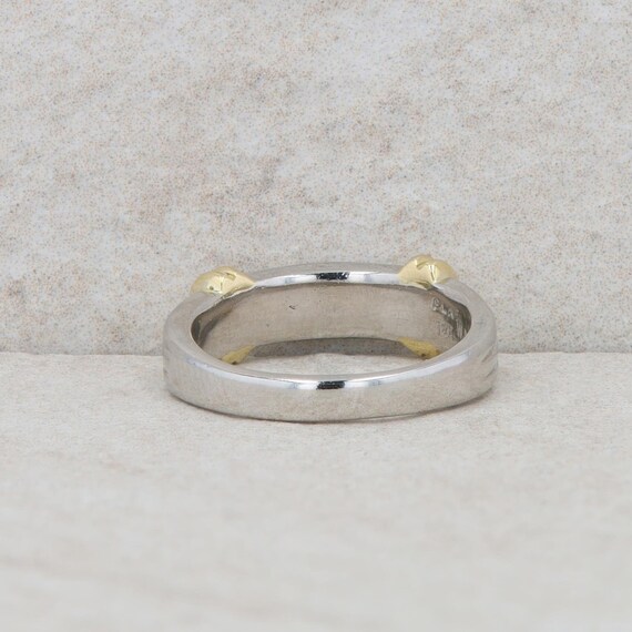 Platinum and 18k Yellow Gold Band Style Ring 6.8g - image 3