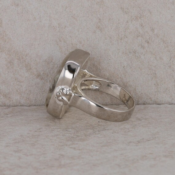 Sterling Silver Rectangular Cushion Jasper Stone … - image 2