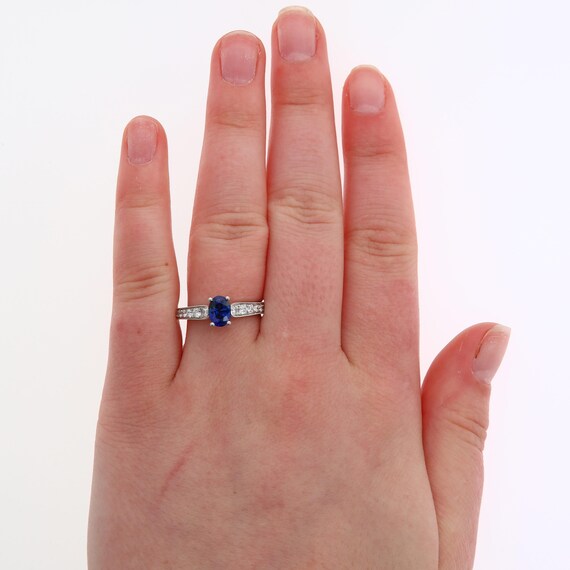 Spark 18k White Gold Sapphire and Diamond Ring - image 5