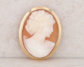 14k Yellow Gold Cameo Pendant/Pin