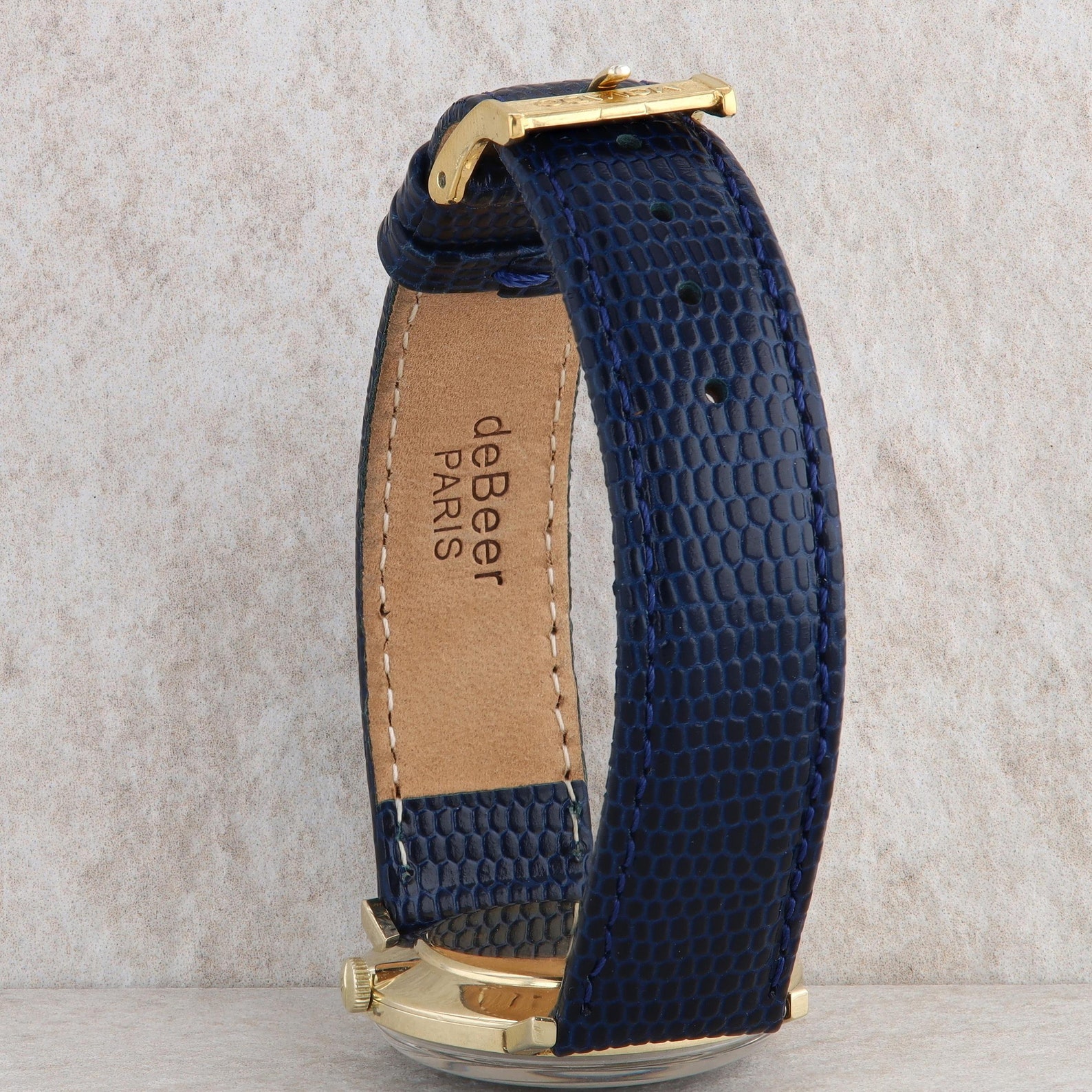 Movado Unisex 14k Yellow Navy Dial and Gold Accents Watch Etsy