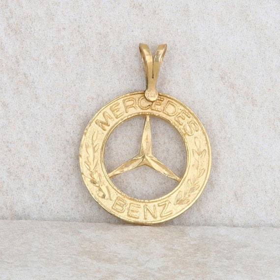 14k Yellow Gold Mercedes Benz Logo Charm/Pendant - image 2