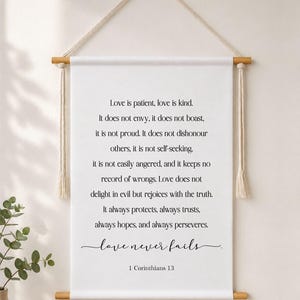 1 Corinthians 13 Wall Hanging | Love Is Patient | Scripture Wall Art