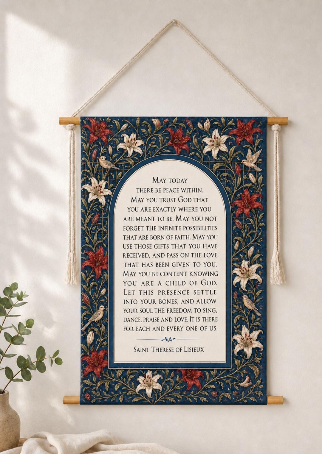 Saint Therese of Lisieux Prayer Wall Hanging | Christian Wall Art ...