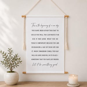 Inspirational sign | This is the beginning of a new day Wall Hanging | home decor Wall Art | office wall decor | motivational Art | Tapestry