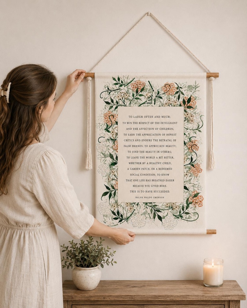 Ralph Waldo Emerson Quote Wall Hanging, to Laugh Often and Much ...