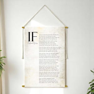 Rudyard Kipling „If” – Wiersz ścienny – Wiersz „If” – Dekoracja ścienna – Sztuka literacka – Prezenty – Wiersz „If” Rudyarda Kiplinga – Gobelin