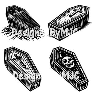 Halloween Coffin svg png Bundle, Pumpkin Coffin Svg, Spooky Coffin Svg, Coffin Casket svg