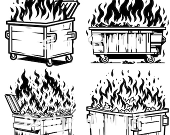 Dumpster Fire SVG, Garbage SVG, Trash Can Clipart, It's Fine I'm Fine Dumpster Fire svg, Emotional Dumpster Fire, This Little Light of Mine