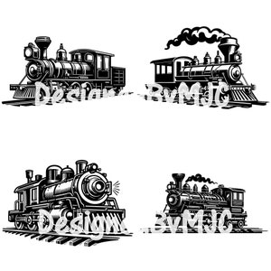 Clipart de trem locomotiva SVG e arquivos PNG, clipart de imagem vetorial de silhueta de trens de motor a vapor, trem svg
