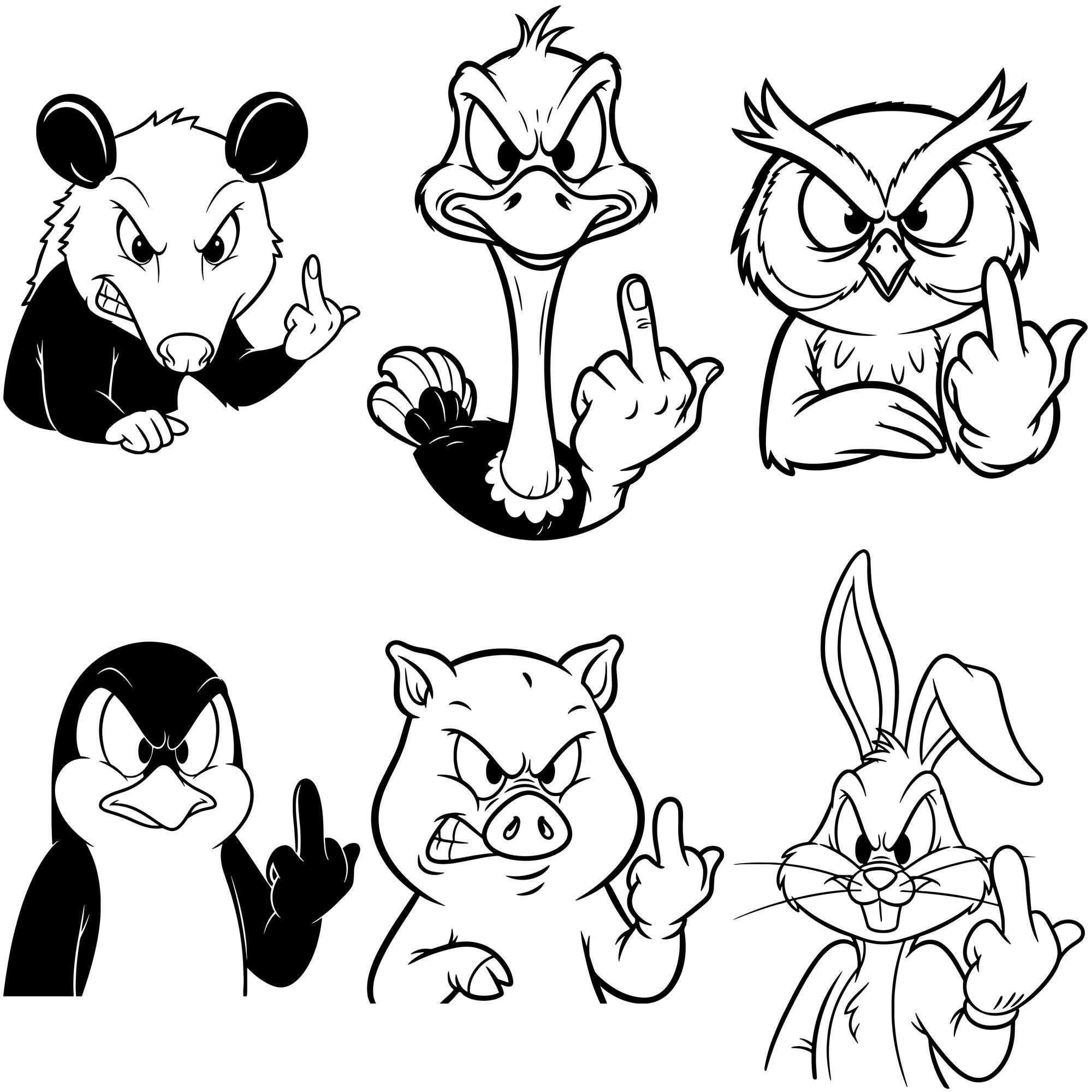 Funny Animal Middle Finger SVG Bundle | Funny Rude Animal Svg ...