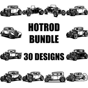 Hot Rod SVG Bundle, Vintage Car SVG, Muscle Car Silhouette, Retro Car svg, Hot Rod Cut Files, Classic Car Vector, Hotrod Truck
