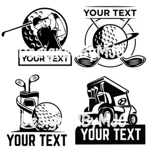Bundle SVG de golf et fichiers PNG, svg monogramme de golf, cadre nom de golf, club de golf svg, svg balle de golf, couper des fichiers pour Cricut et Silhouette
