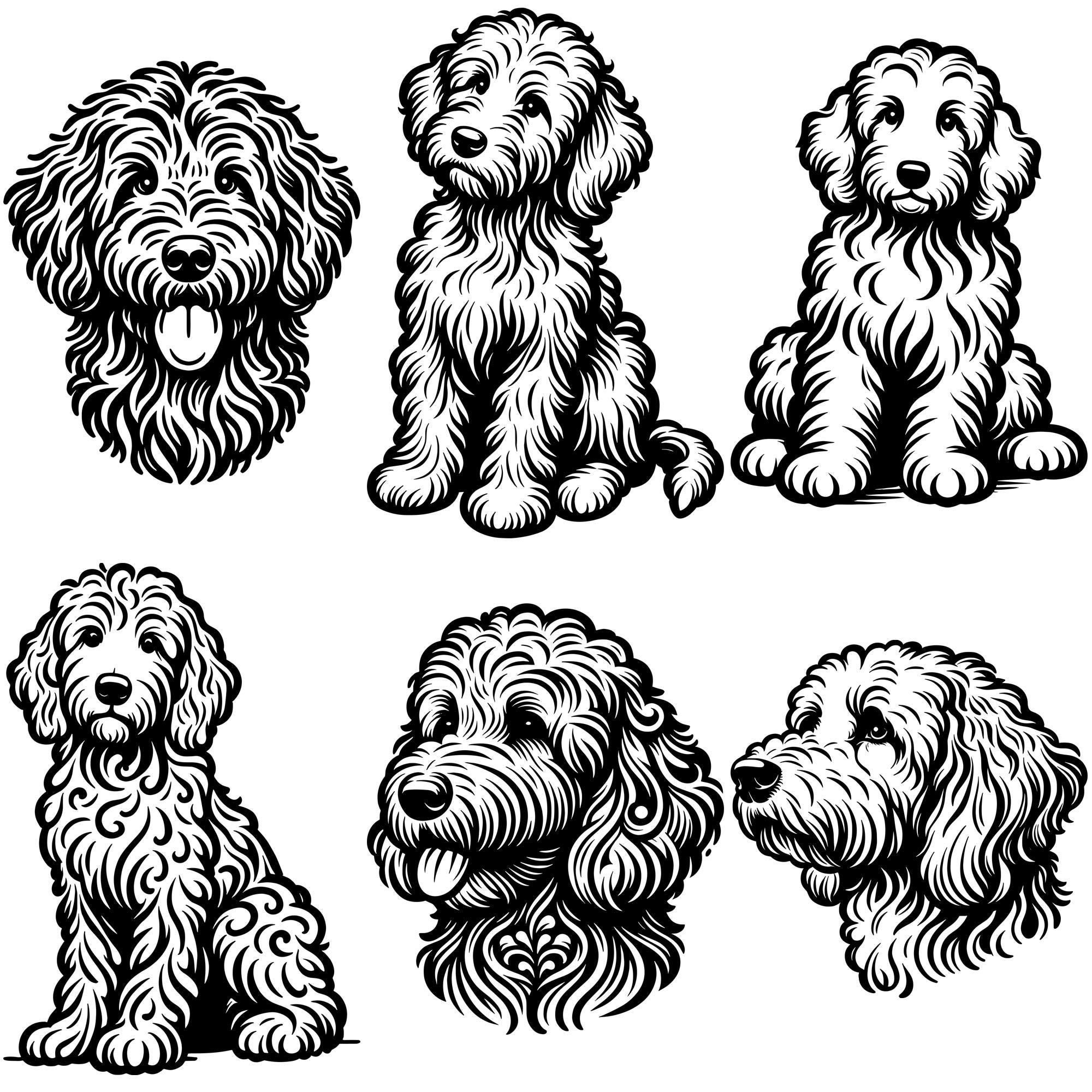 Goldendoodle SVG PNG Bundle, Dog Lover Clipart, Golden Doodle Vector ...