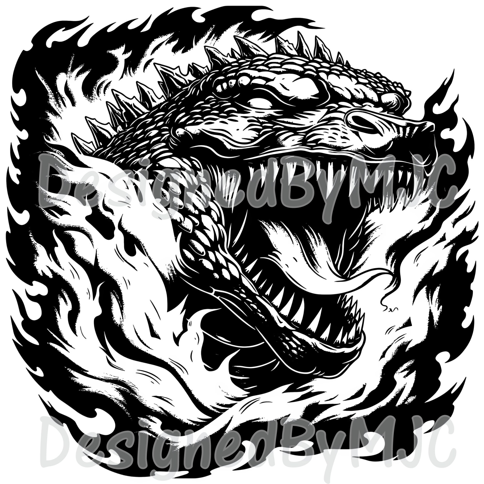 Godzilla SVG Clipart & PNG Files, Godzilla Graphics, Digital Clip Art ...