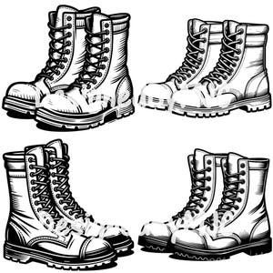 Combat Boots Bundle Svg, Combat Boots Svg, Army Svg, Combat Boots Clipart, Boots Cut Files For Cricut, Work Boots Svg