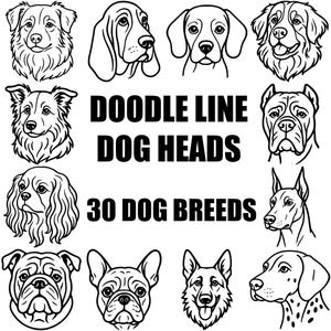 Dog Breeds SVG Bundle, Dog Head Svg, Dog Svg Bundle, Dog Mom Svg Bundle, Dog Outline Svg, Dog Clipart, Dog Silhouette File, Dog Cricut File