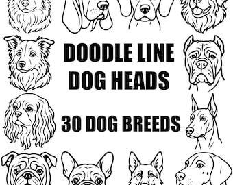 Dog Breeds SVG Bundle, Dog Head Svg, Dog Svg Bundle, Dog Mom Svg Bundle, Dog Outline Svg, Dog Clipart, Dog Silhouette File, Dog Cricut File