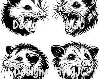 Opossum SVG PNG Bundle, Feral Girl Summer Design, Opossum Head Svg, Opossum Clipart, Opossum Cut File Cricut