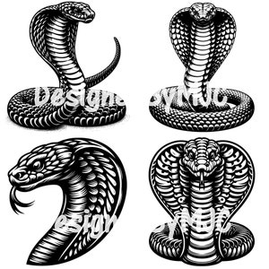 Cobra Schlange SVG Bundle & PNG-Dateien, Cobra Kopf svg, Schlangen svg, Cobra Maskottchen, zischende Cobra Schlangenkopf Design