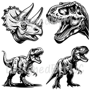 Dinosaur SVG Clipart & PNG Files, T-rex Graphics, Digital Clip Art, Cut ...