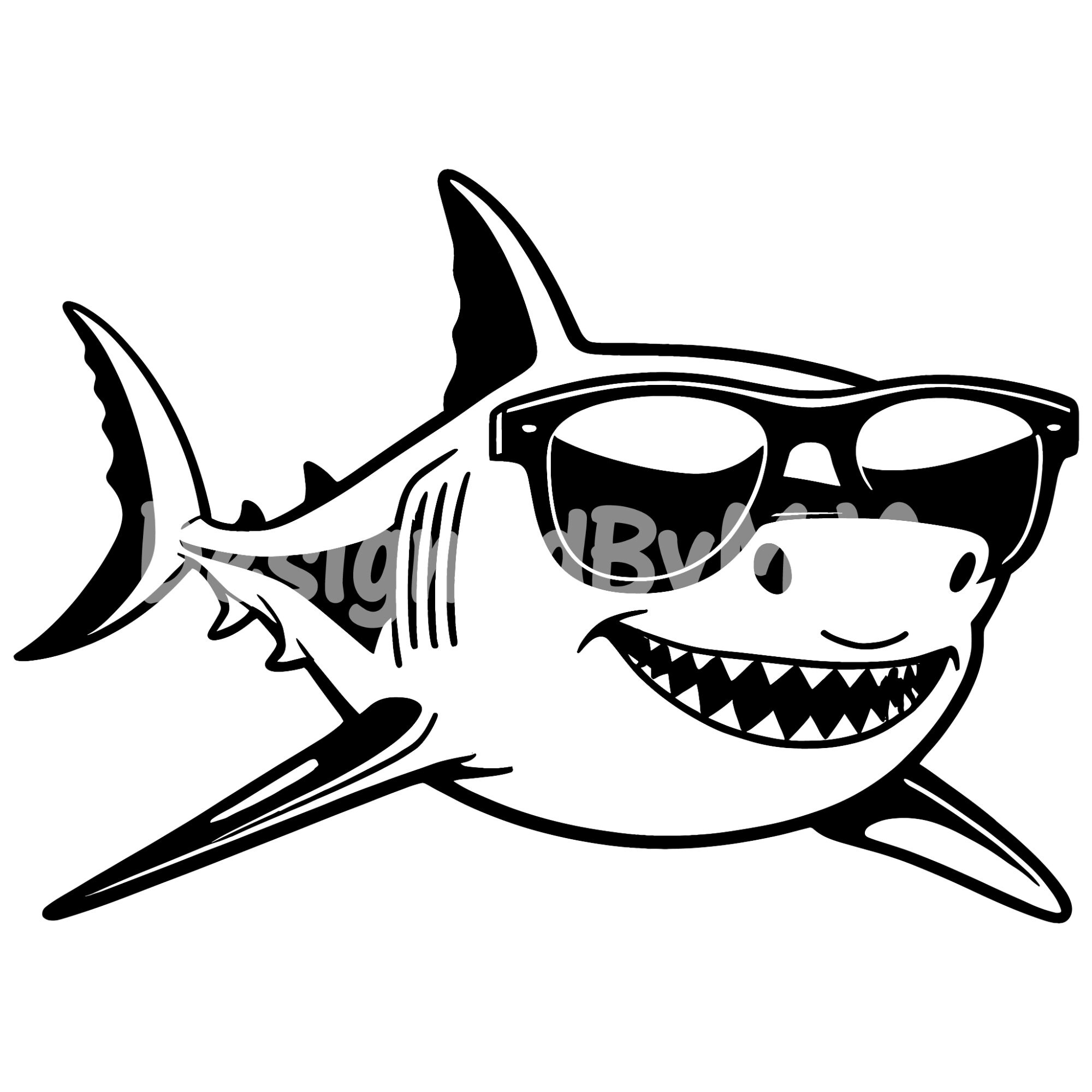 Shark With Glasses SVG Shark With Glasses PNG Shark With Glasses Clipart Shark Vector Bundle ...