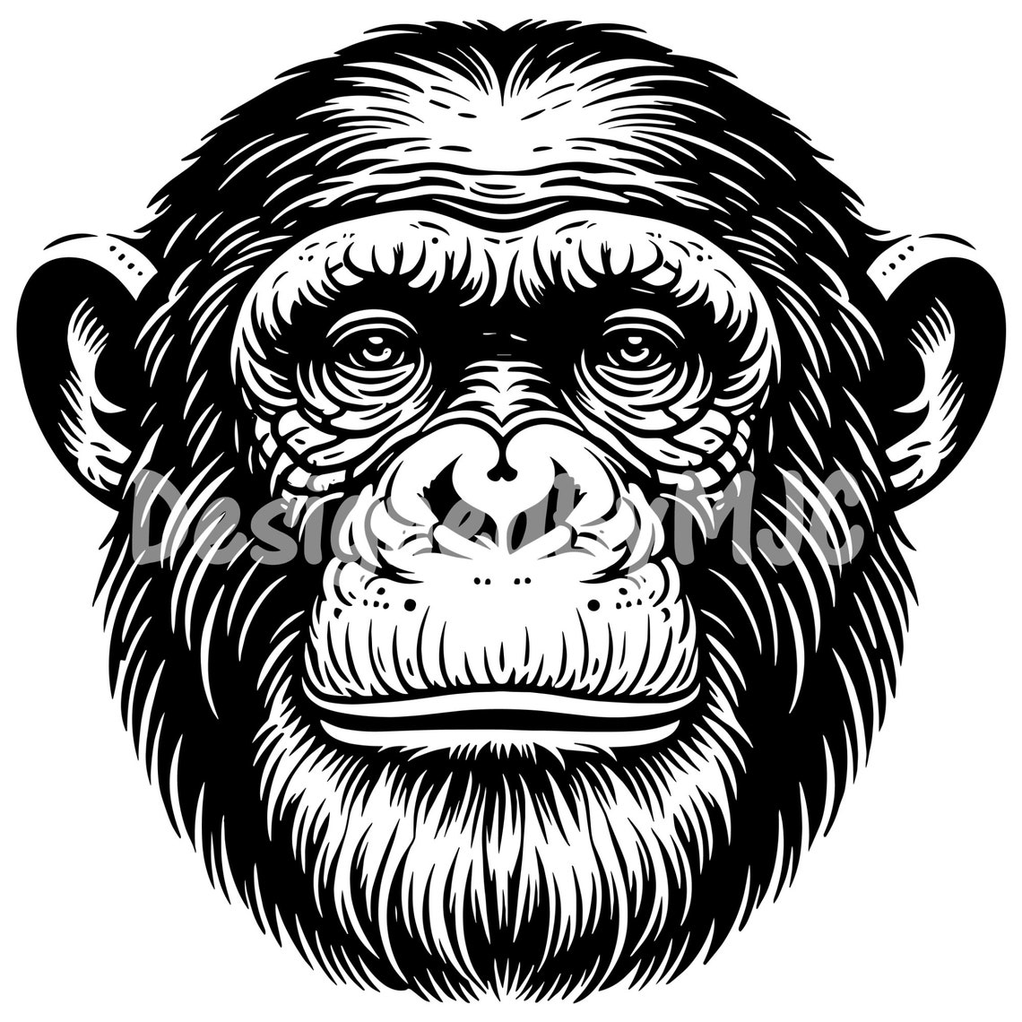 Chimpanzee SVG PNG Bundle, Chimpanzee Face Svg, Chimp Png, Chimpanzee ...
