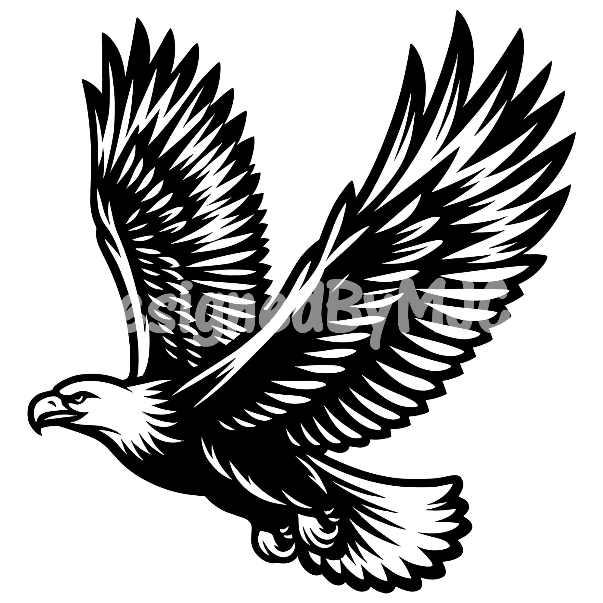 Flying Eagle SVG Clipart PNG, Bald Eagle Graphics, Digital Clip Art ...
