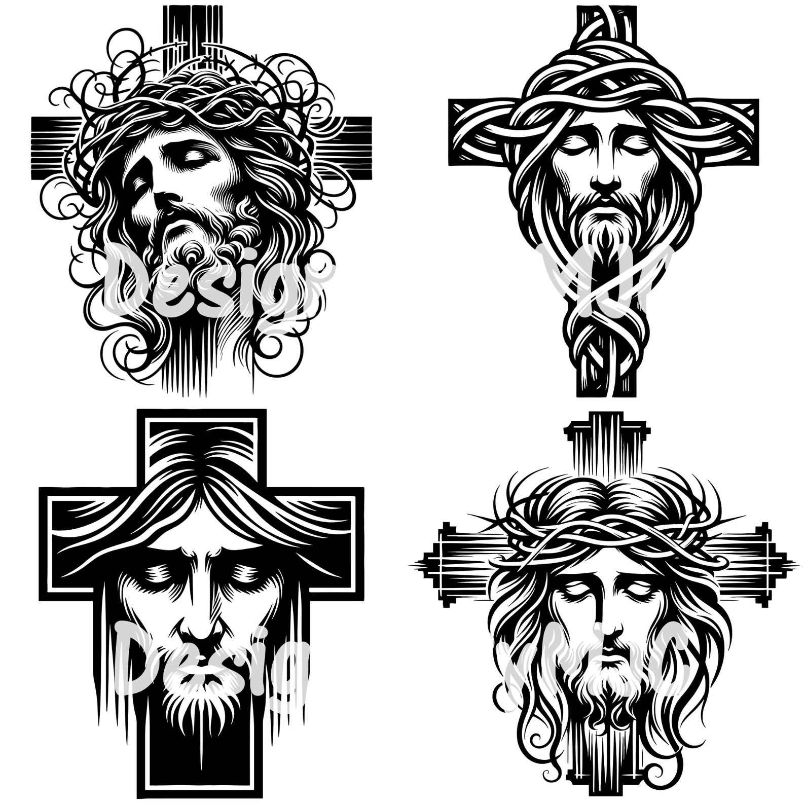 Jesus Cross SVG Bundle PNG Files, Crucifix Svg, Christian Cross SVG ...