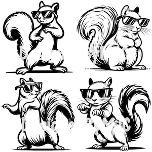 Eichhörnchen Tanzen mit Brille SVG Eichhörnchen Tanz PNG Tanzen Eichhörnchen Clipart Eichhörnchen Vektor Bundle