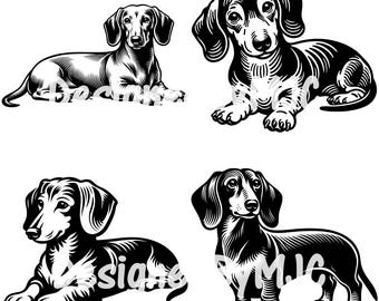 Dachshund SVG PNG, Dachshund Weiner Dog Laying svg, Dachshund Clipart, Dachshund Silhouette