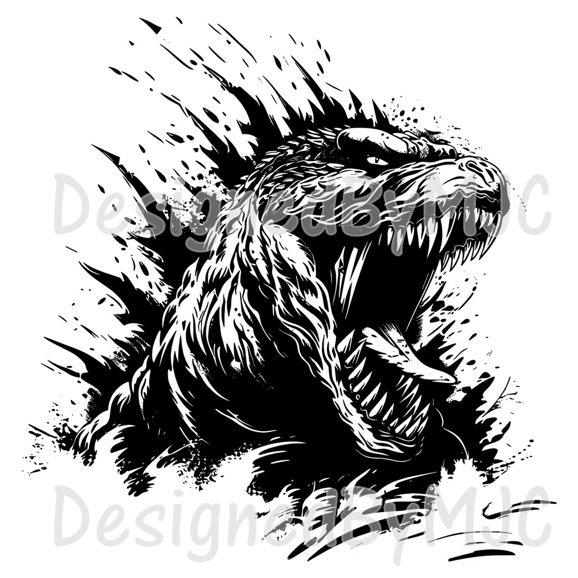 Godzilla SVG Clipart & PNG Files, Godzilla Graphics, Digital Clip Art ...