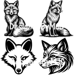 Renard SVG, Clipart tête de renard, faune, fichiers coupés, Silhouette de renard, renard mignon Svg, vecteur de renard, renard des bois svg, animal de la forêt