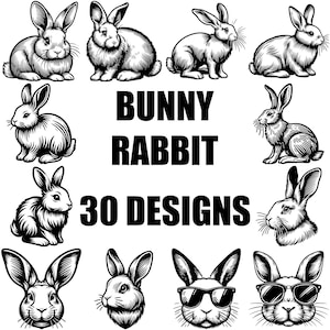 Bundle SVG lapin, lapin PNG, Clipart lapin, lapin SVG coupe fichiers pour Cricut, lapin Silhouette Svg, lapin de Pâques