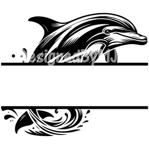 Dauphin monogramme SVG, SVG Dauphin, Dauphin nom Svg, Clipart Dauphin, vecteur Dauphin, monogramme divisé Dauphin, fichier de coupe Dauphin, Dauphin