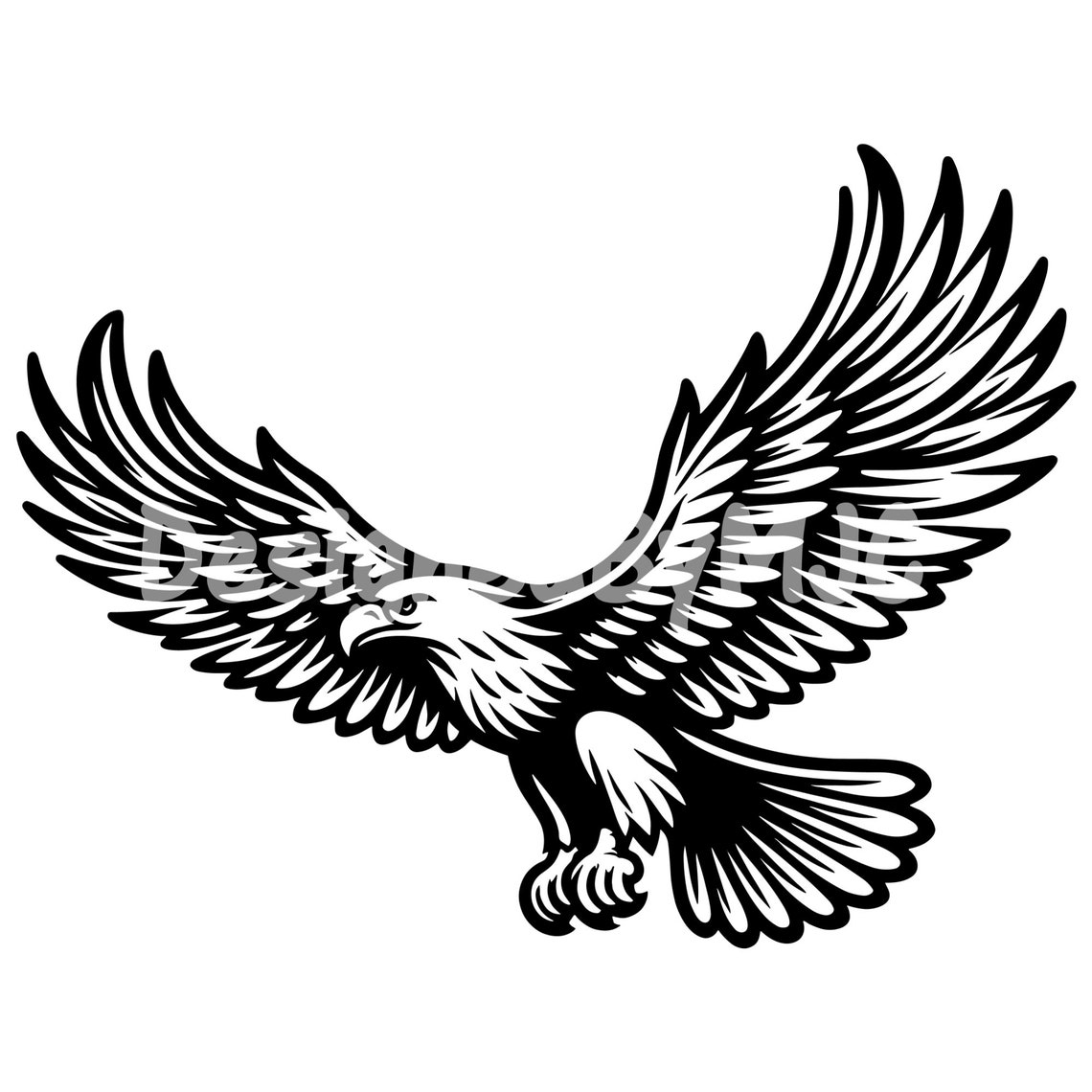 Flying Eagle SVG Clipart PNG, Bald Eagle Graphics, Digital Clip Art ...