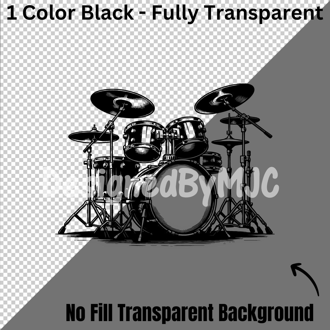 Drums SVG Clipart & PNG Files, Drum Set Clipart Silhouette, Drummer ...