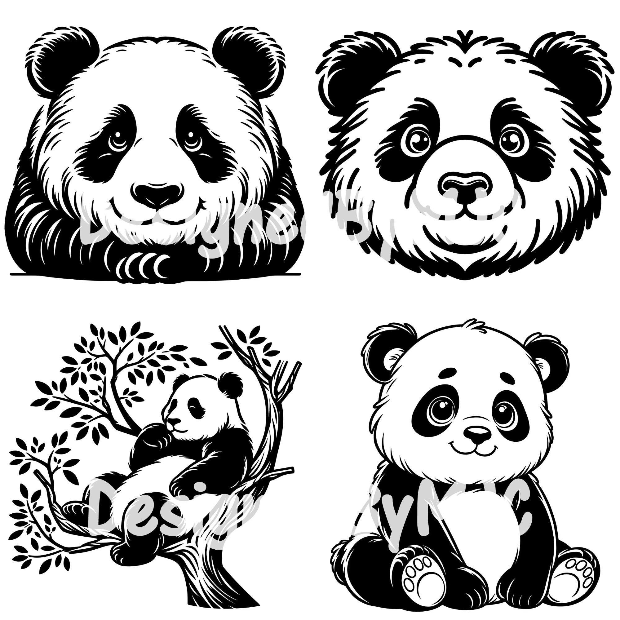 Panda SVG PNG Bundle, Panda Vector Svg, Panda Face Svg, Cute Panda Svg ...