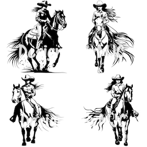 Vintage Cowgirl, die ein Pferd reiten SVG PNG, Vintage Frauen, 1950er Jahre Atomic, Retro Frauen, Vintage Frau Boho Western Clipart 1950er Jahre schicke Frauen