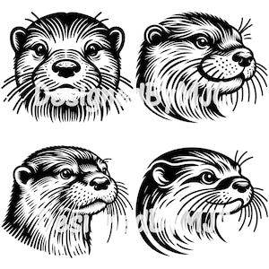 Otter SVG, Otter Head PNG , Otter Clipart, Cute Otter Clipart, Otter Silhouette Designs