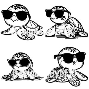 Meeresschildkröte tragen Sonnenbrillen SVG PNG-Dateien, niedliche Meeresschildkröte svg, Baby Schildkröte svg, Meeresschildkröte svg