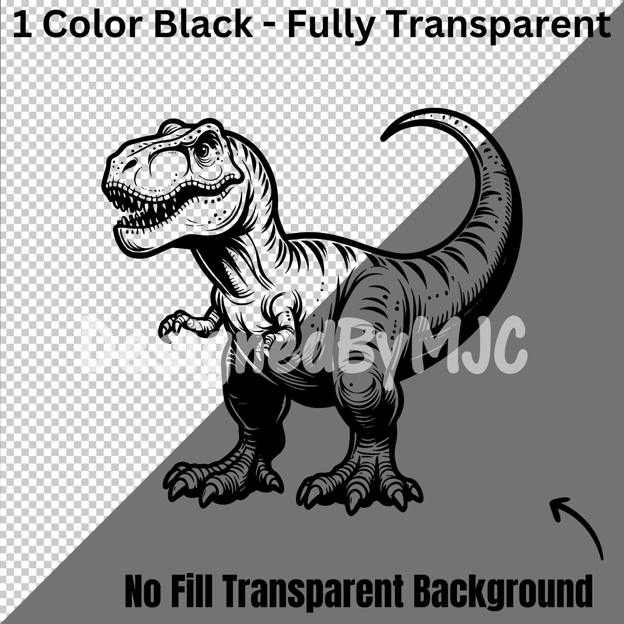 T-rex Dinosaur SVG Clipart & PNG Files, Tyrannosaurus Rex Clipart ...