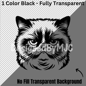 Grumpy Cat SVG Bundle 25 Clipart & PNG Files, Angry Cat Vector Cat ...