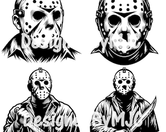 Asesinos de películas de terror de Halloween SVG, Asesinos de terror svg, Personajes de películas de miedo svg, Personajes de terror Paquete svg, Película de asesinos svg