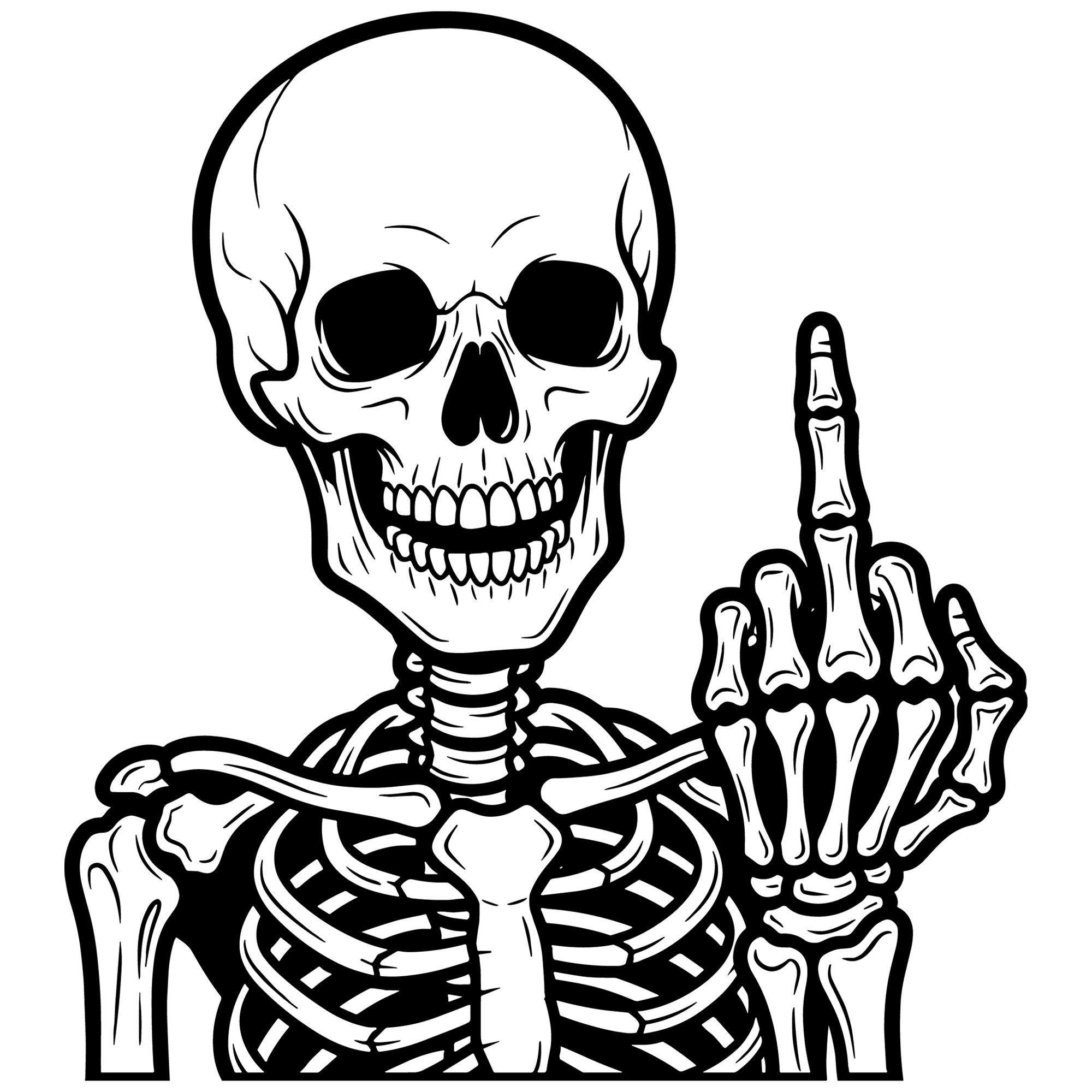 Skeleton Giving the Middle Finger SVG | Funny Rude Skeleton SVG ...