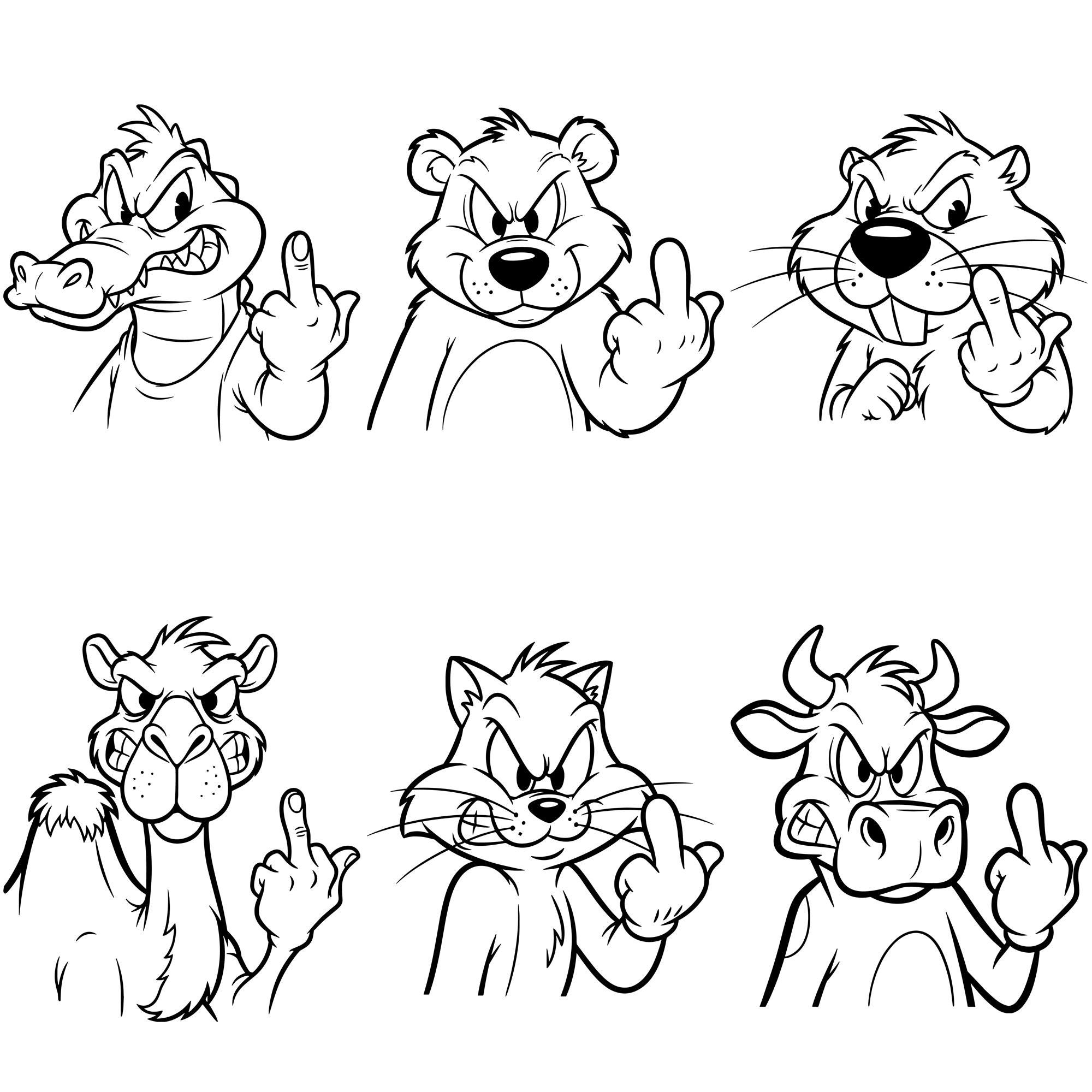 Funny Animal Middle Finger SVG Bundle | Funny Rude Animal Svg ...