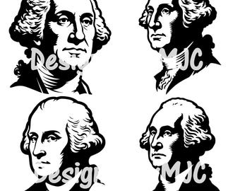 George Washington SVG PNG, amerikanischer Stolz, patriotischer Schädel, Präsident der Vereinigten Staaten, US Präsidenten