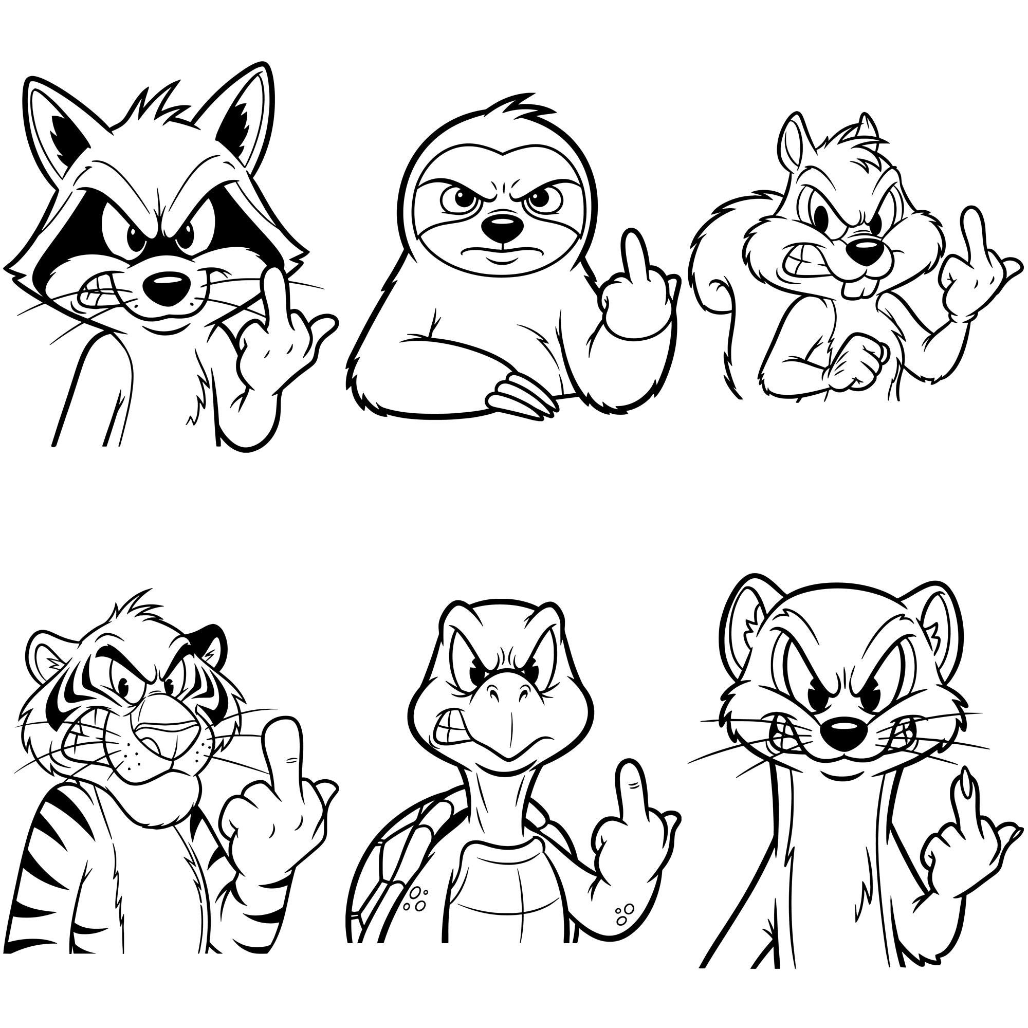 Funny Animal Middle Finger SVG Bundle | Funny Rude Animal Svg ...
